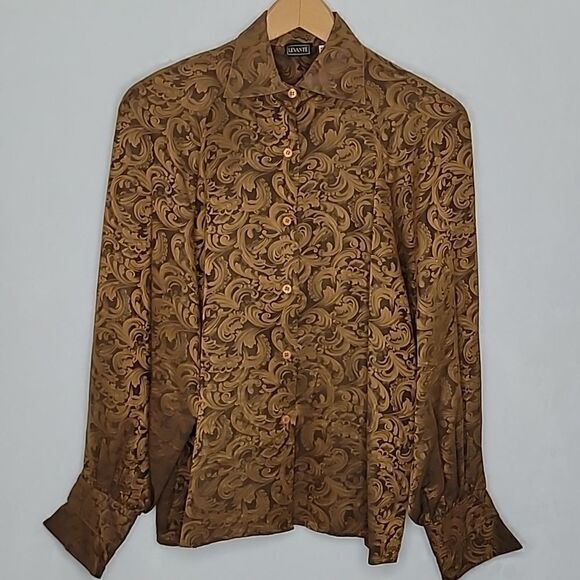 Vintage Levante Silk Shirt Size 10 - Picture 1 of 7